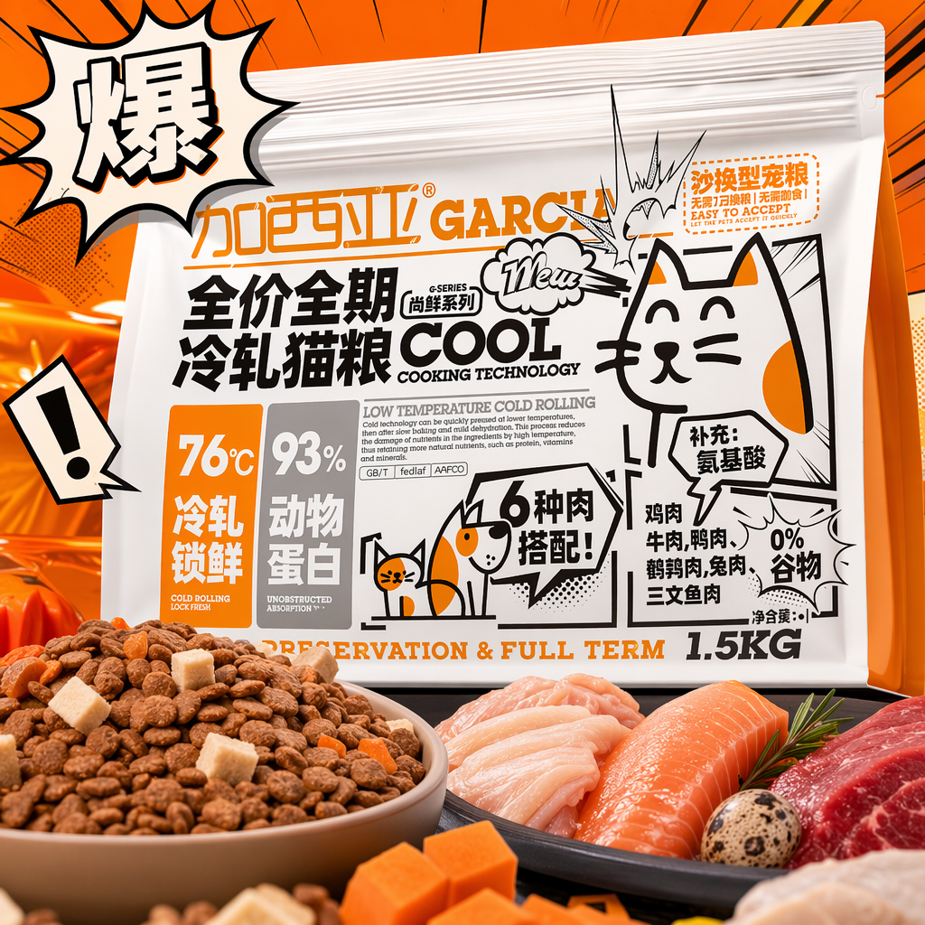 白色包装袋猫粮天然无谷高蛋白成猫专用 Specification image