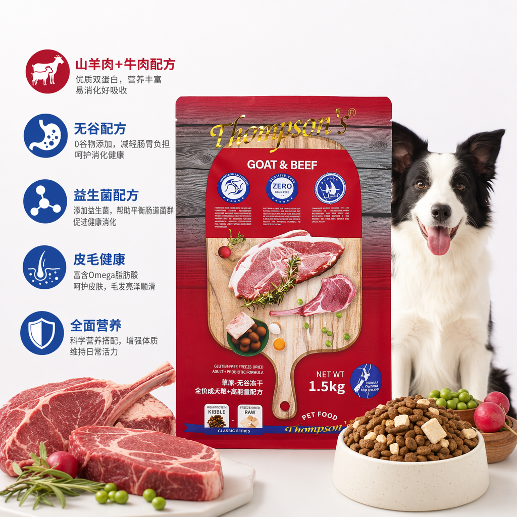 红色包装袋狗粮宠物干粮成犬幼犬通用营养均衡