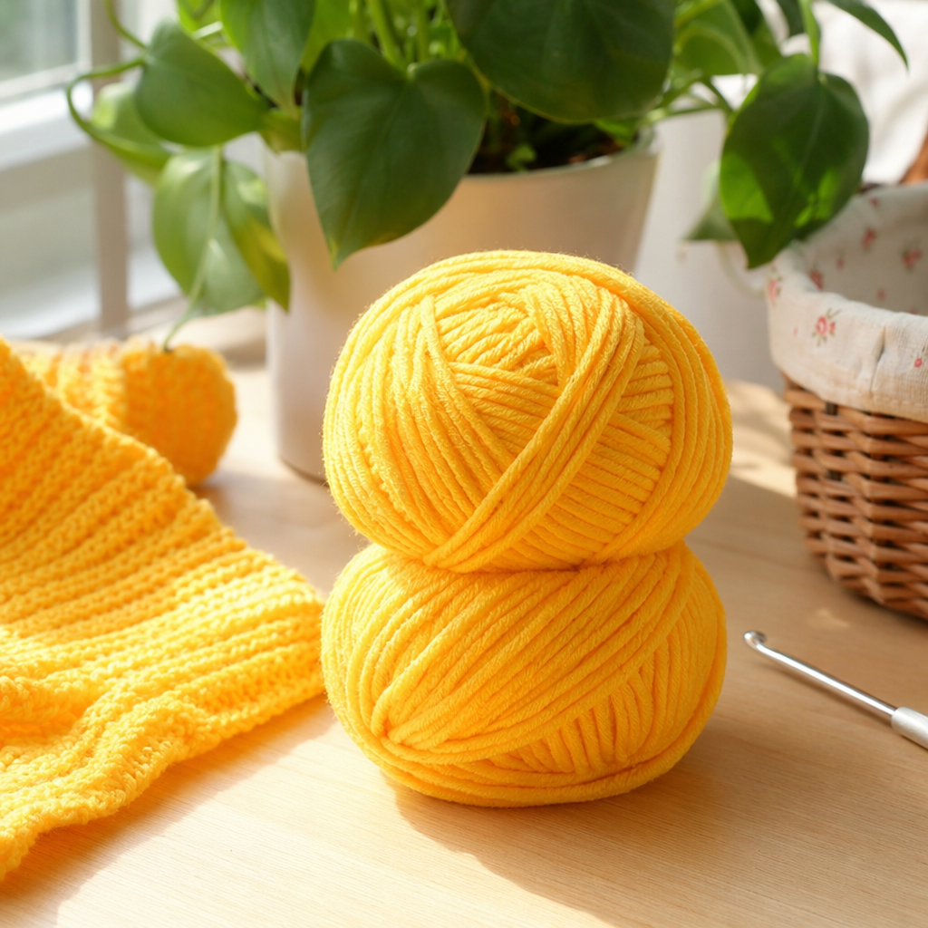 Yellow wool balls, hand-woven wool decorative balls, wool DIY materials details Picture