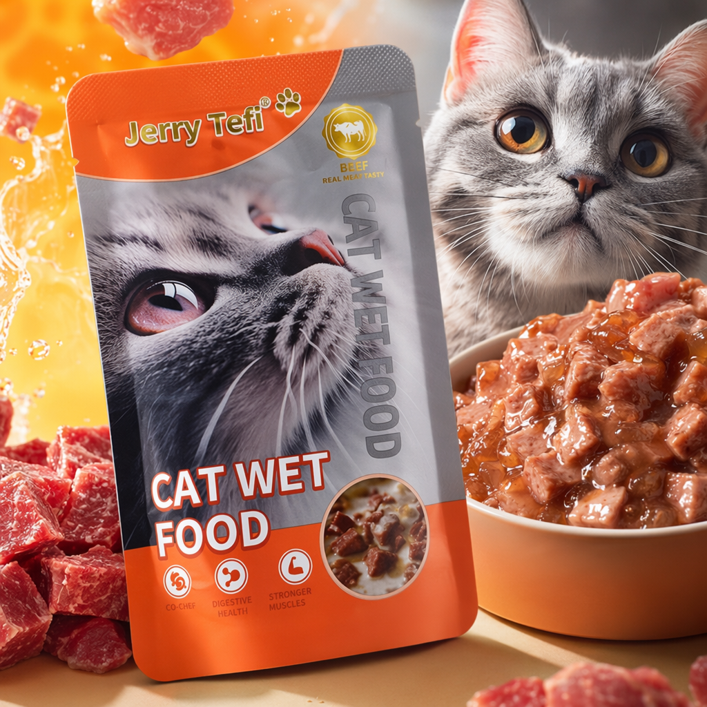 橙灰相间包装猫罐头食品 高蛋白湿粮主食级猫咪营养餐 Specification image