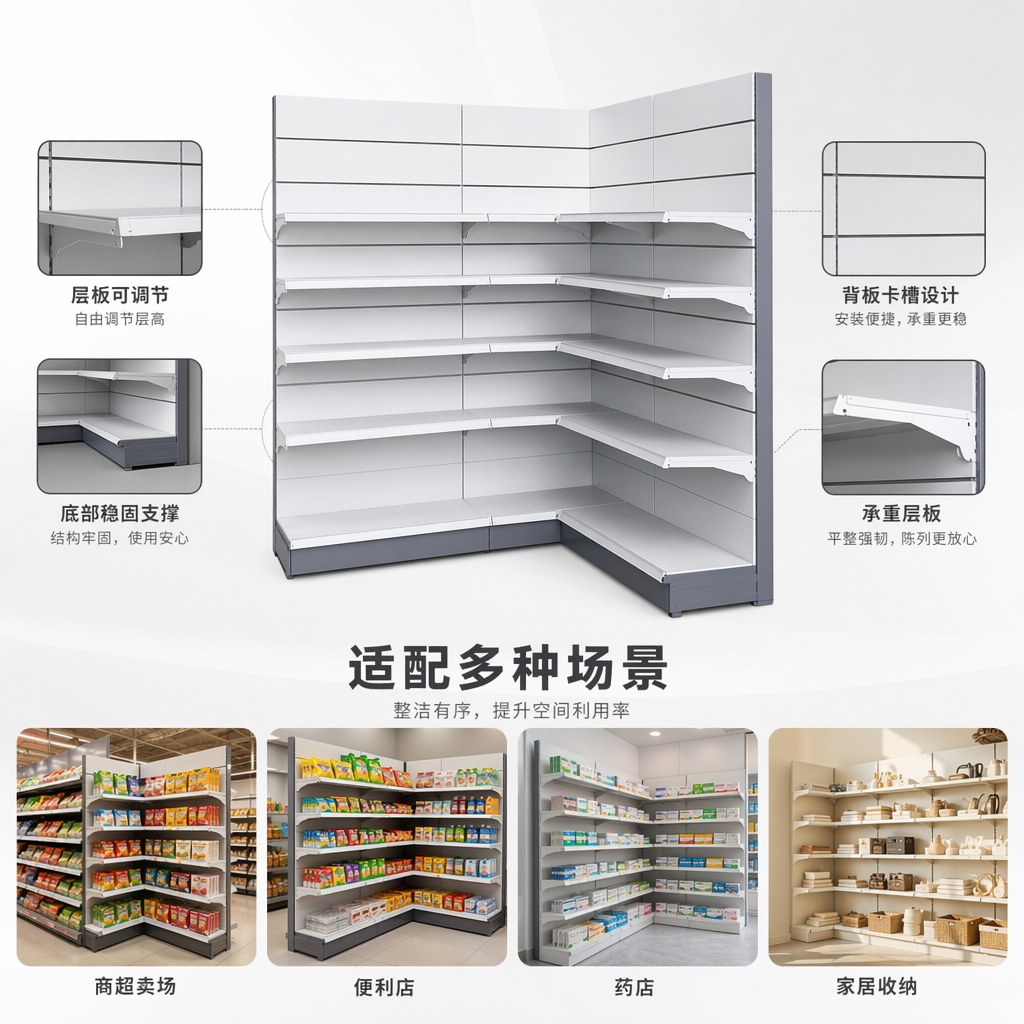 白色货架家用厨房置物架简约现代承重耐用多层收纳