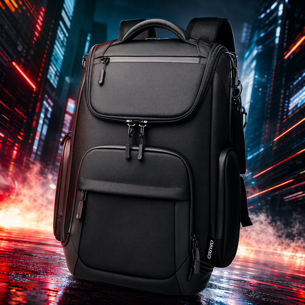 This black backpack is lightweight and large-capacity, suitable for both men and women as a student commuting travel bag Specification image
