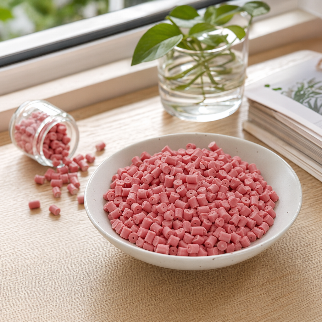 DIY pink plastic pellets, eco-friendly and non-toxic 3mm round beads details Picture
