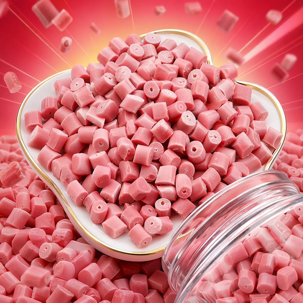 DIY pink plastic pellets, eco-friendly and non-toxic 3mm round beads Specification image