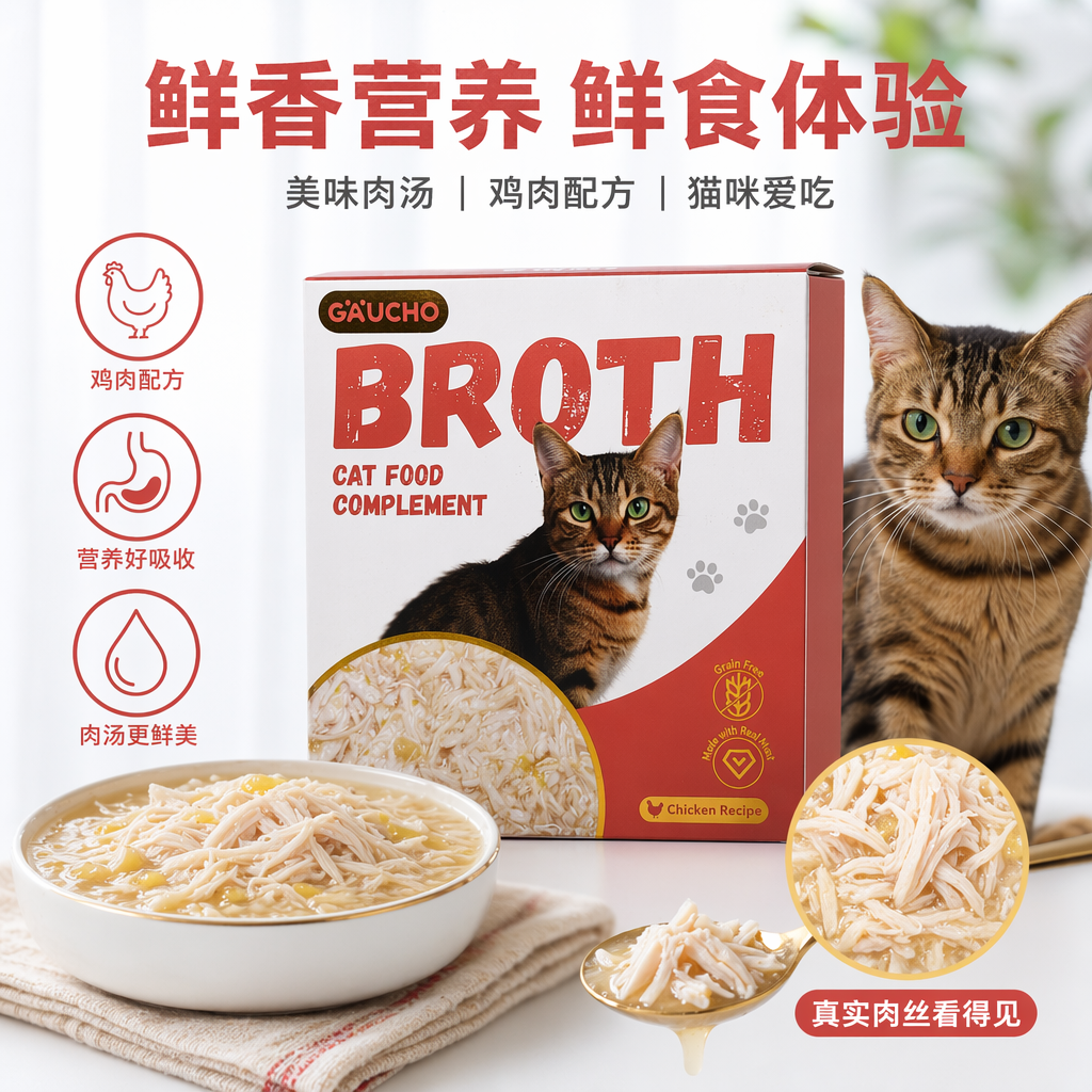 红白包装盒猫粮补充剂营养均衡猫咪维生素添加剂