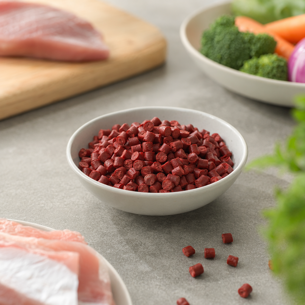 Red granular plastic particles, industrial-grade PP polypropylene raw material, 25kg per bag details Picture