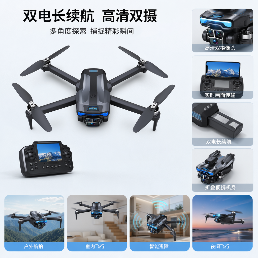 灰色无人机专用包装盒 便携防震收纳盒适配多型号