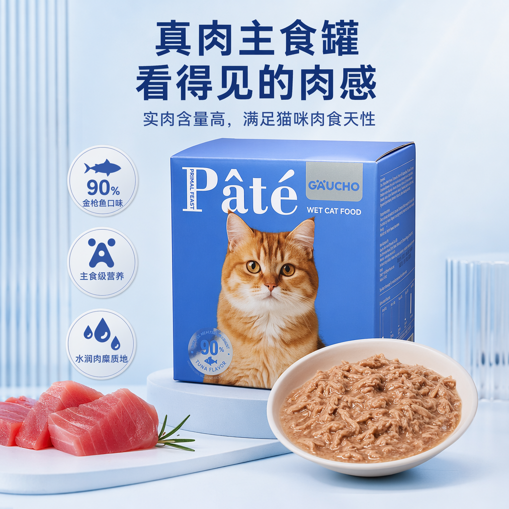蓝色猫粮盒 加厚防潮密封储粮罐 宠物食品收纳盒