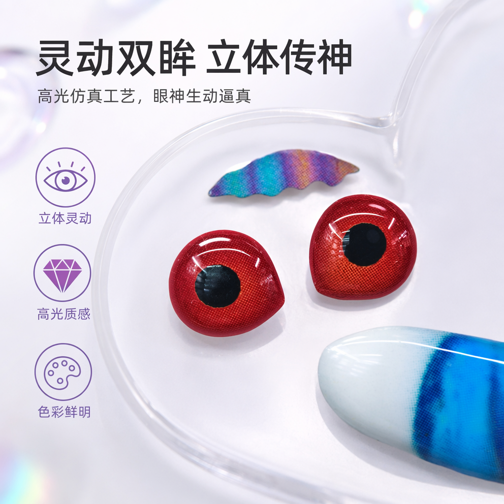 红色眼球贴纸 恐怖派对化妆道具 万圣节cosplay装饰