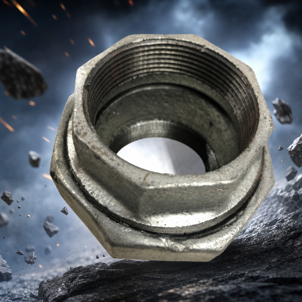 Grey hexagonal nut joint, stainless steel internal and external thread universal pipe fitting accessory 170533268 Specification image
