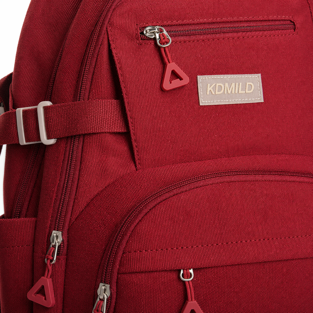 This red backpack is fashionable, lightweight and has a large capacity for student commuting and travel Application Scenario