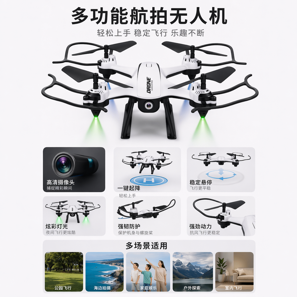 白色无人机专用包装盒 防震加厚航空箱 适配多型号无人机