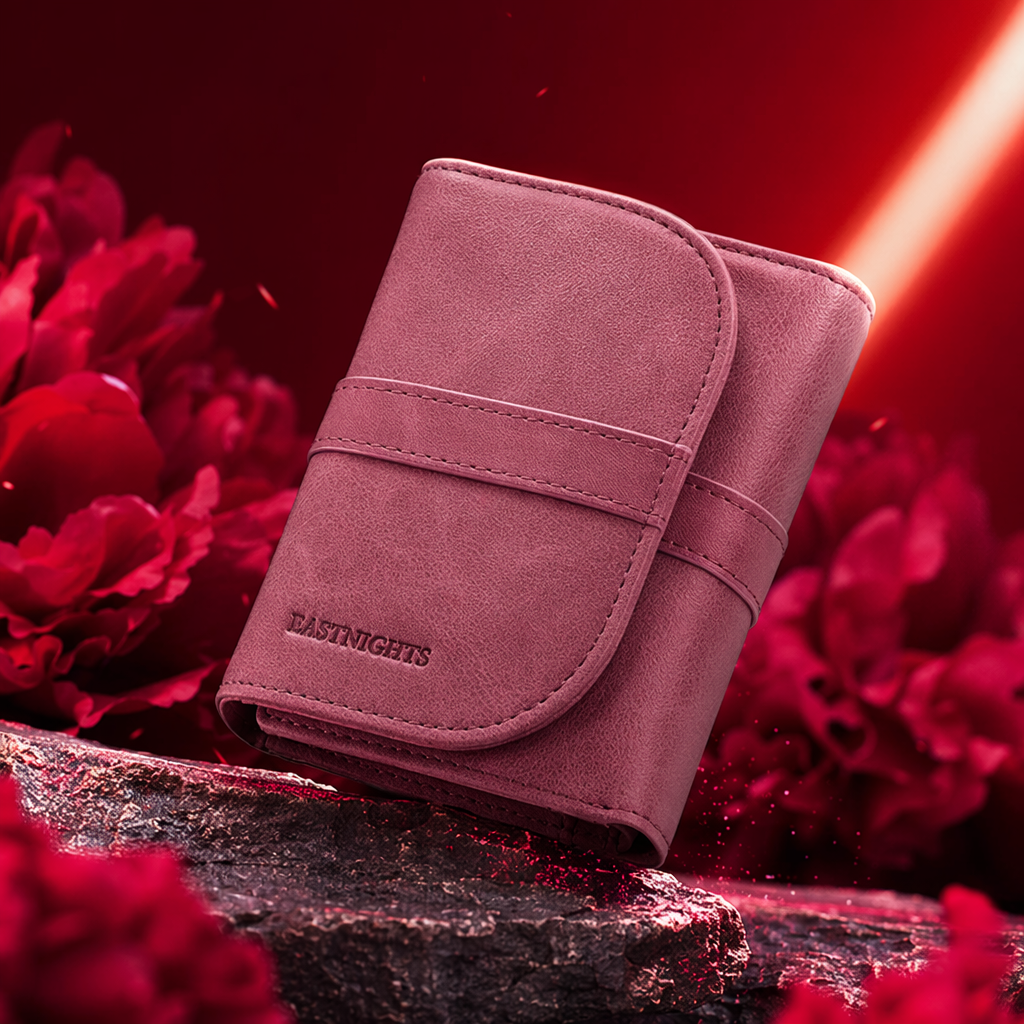 The wine-red genuine leather wallet for women is a long, simple, fashionable and versatile style Specification image