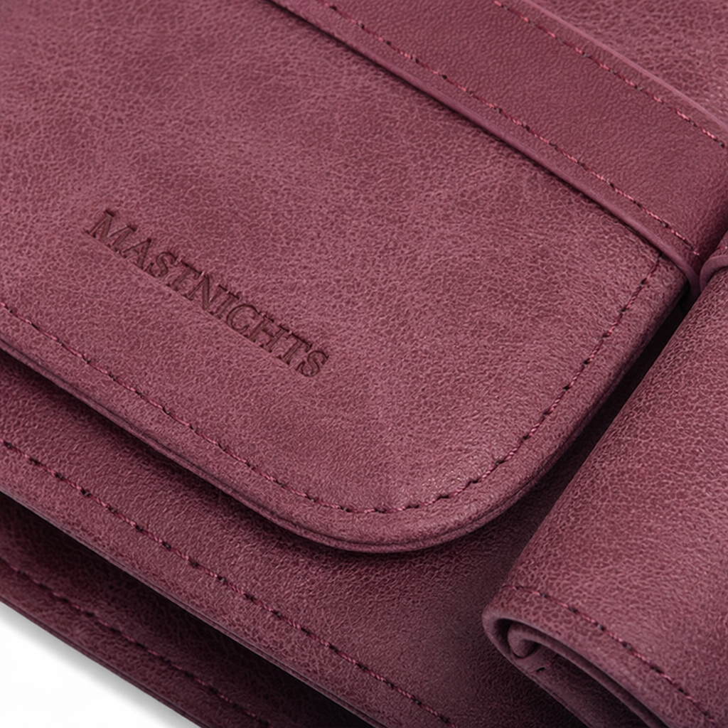The wine-red genuine leather wallet for women is a long, simple, fashionable and versatile style Application Scenario