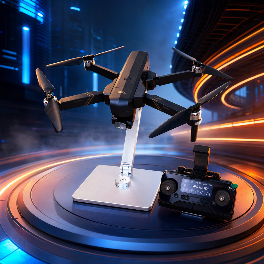 جهاز طيران أسود بلا طيار مزود بطائرات عالية الدقة 4K تعمل عن بعد قابلة للطي Specification image
