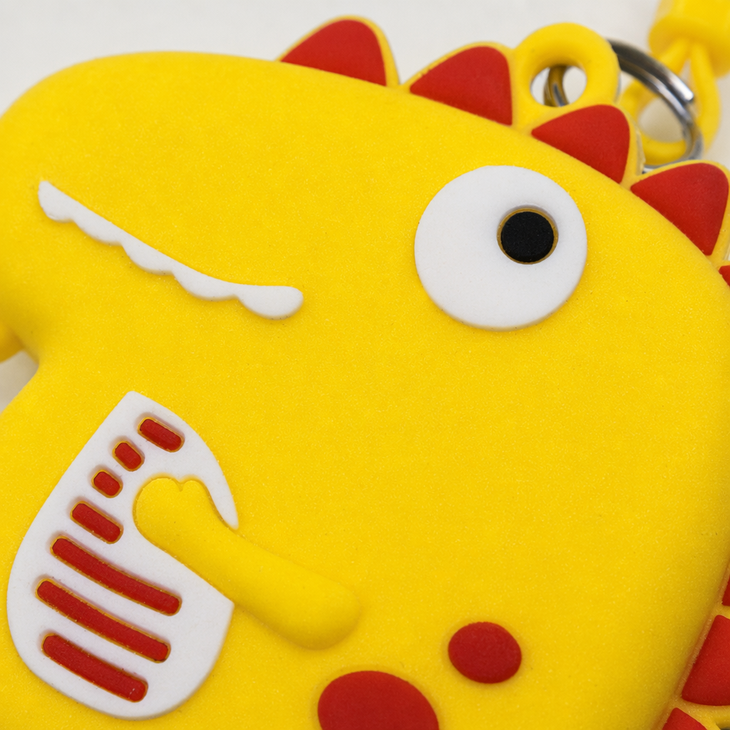 Source factory cartoon little dinosaur silicone coin purse, cute mini pendant, earphone storage case, children's soft rubber coin small bag wholesale Application Scenario