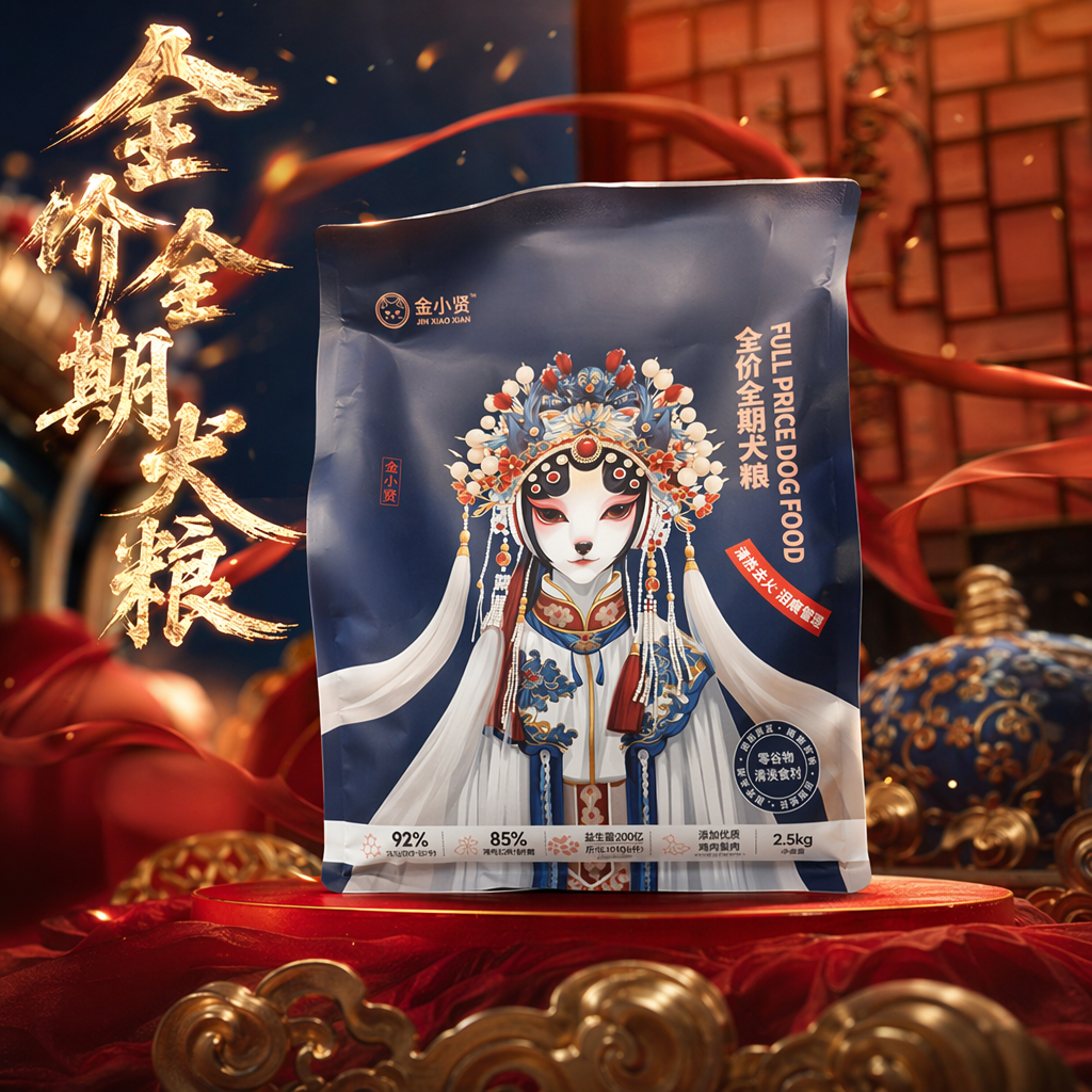 Dark blue packaging dog food bags, moisture-proof sealed bags for pet food storage Specification image