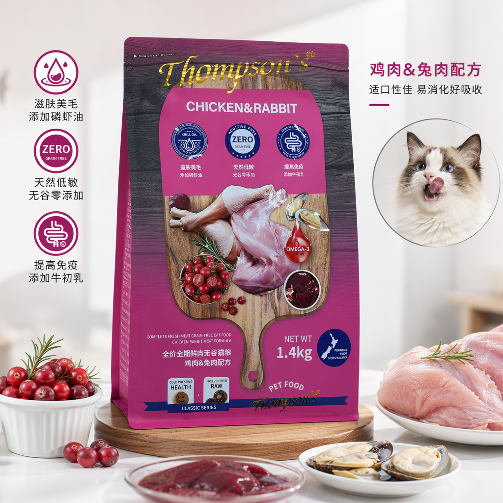 紫色包装袋猫粮全价营养成猫幼猫通用干粮