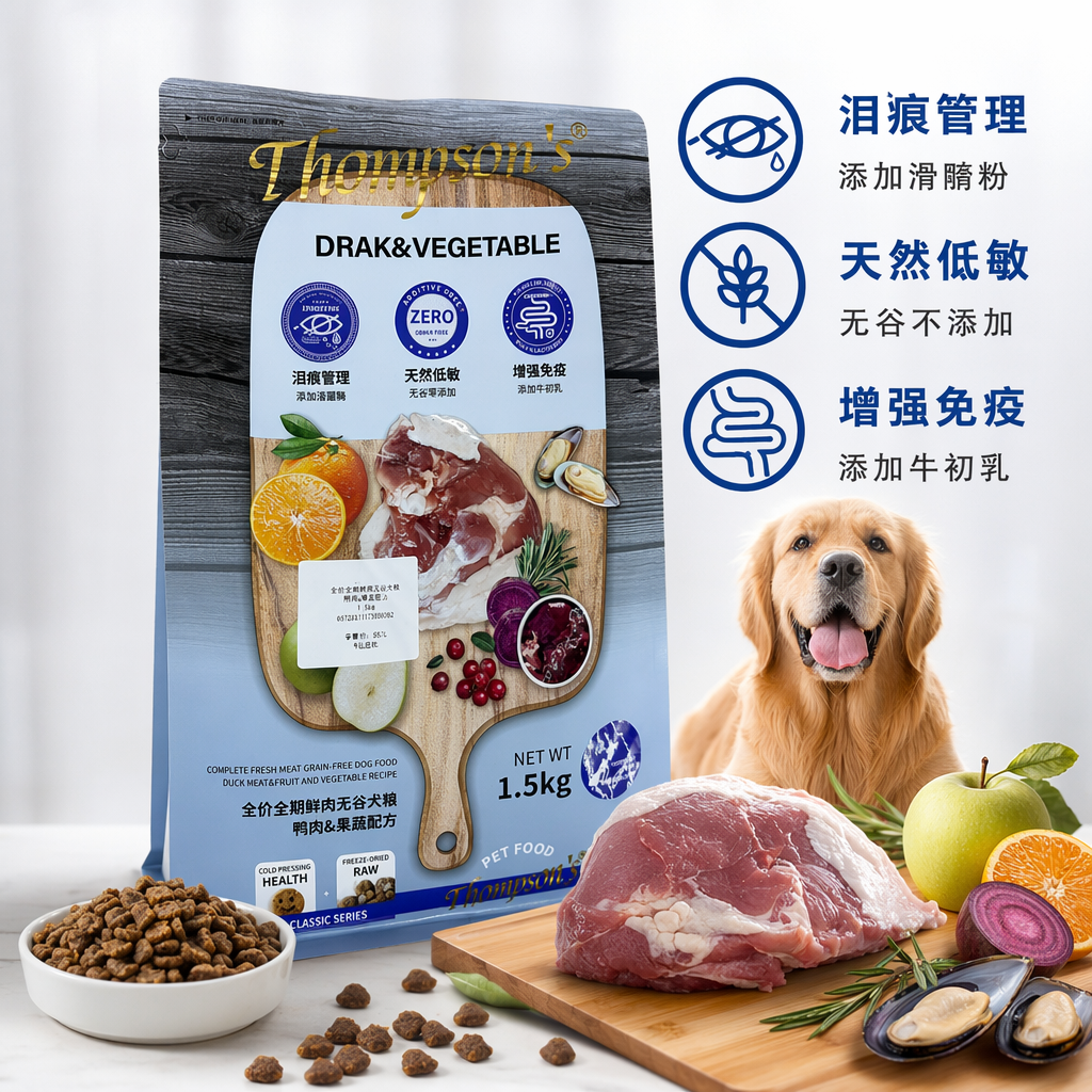 蓝灰色包装袋狗粮天然无谷成犬专用营养均衡
