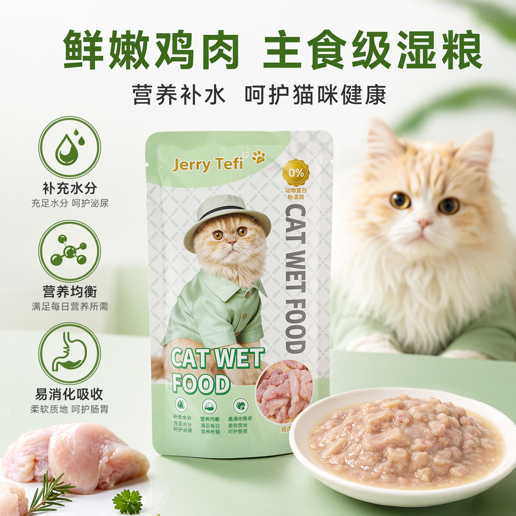 绿色包装袋猫粮天然无谷高蛋白成猫专用