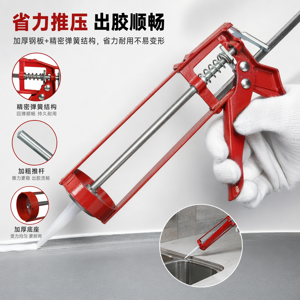 Red manual glue gun, rapid heating, constant temperature portable hot melt glue gun Red manual glue gun, rapid heating, constant temperature portable hot melt glue gun