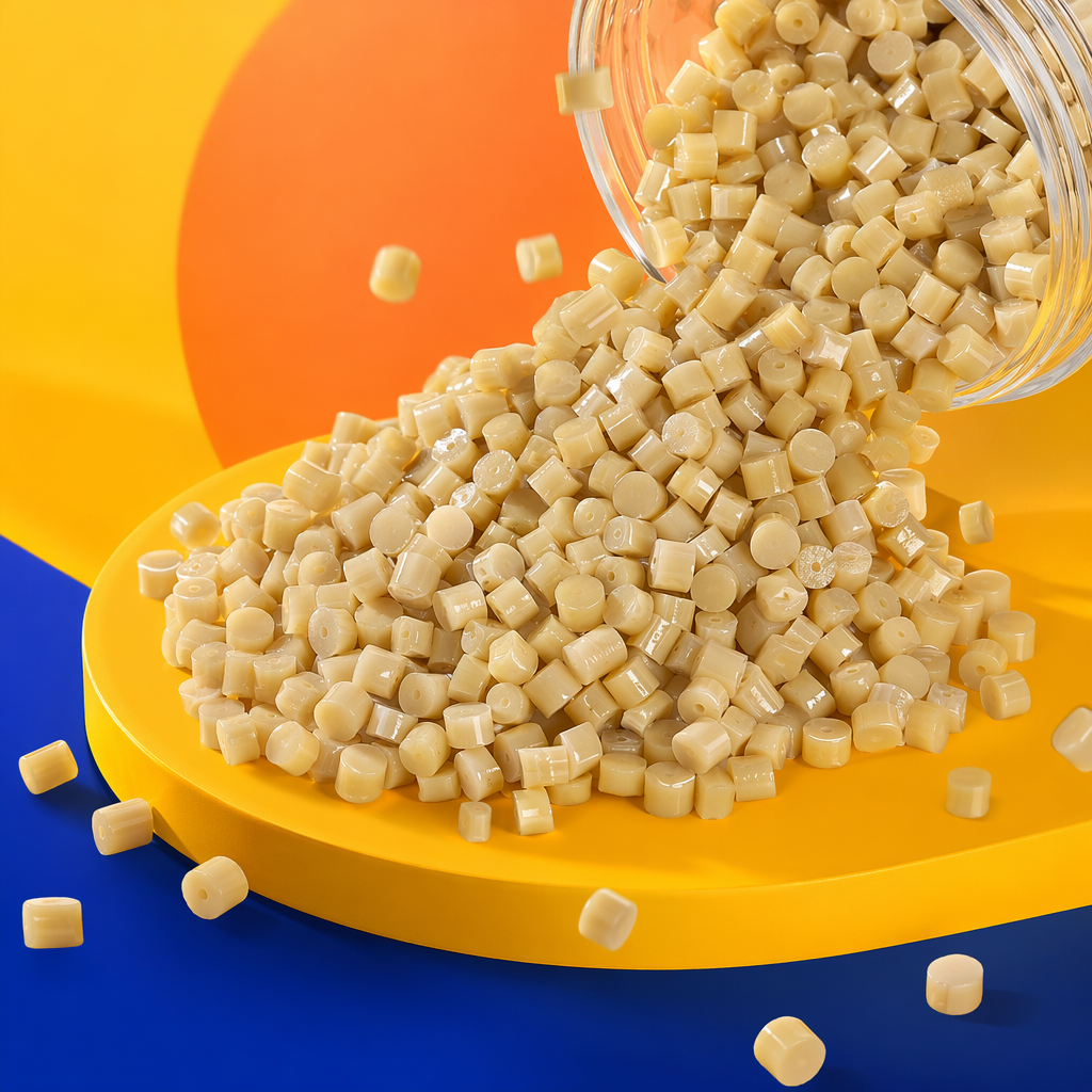 Light yellow plastic granules, industrial-grade PP PE raw materials, general-purpose injection molding and extrusion Specification image