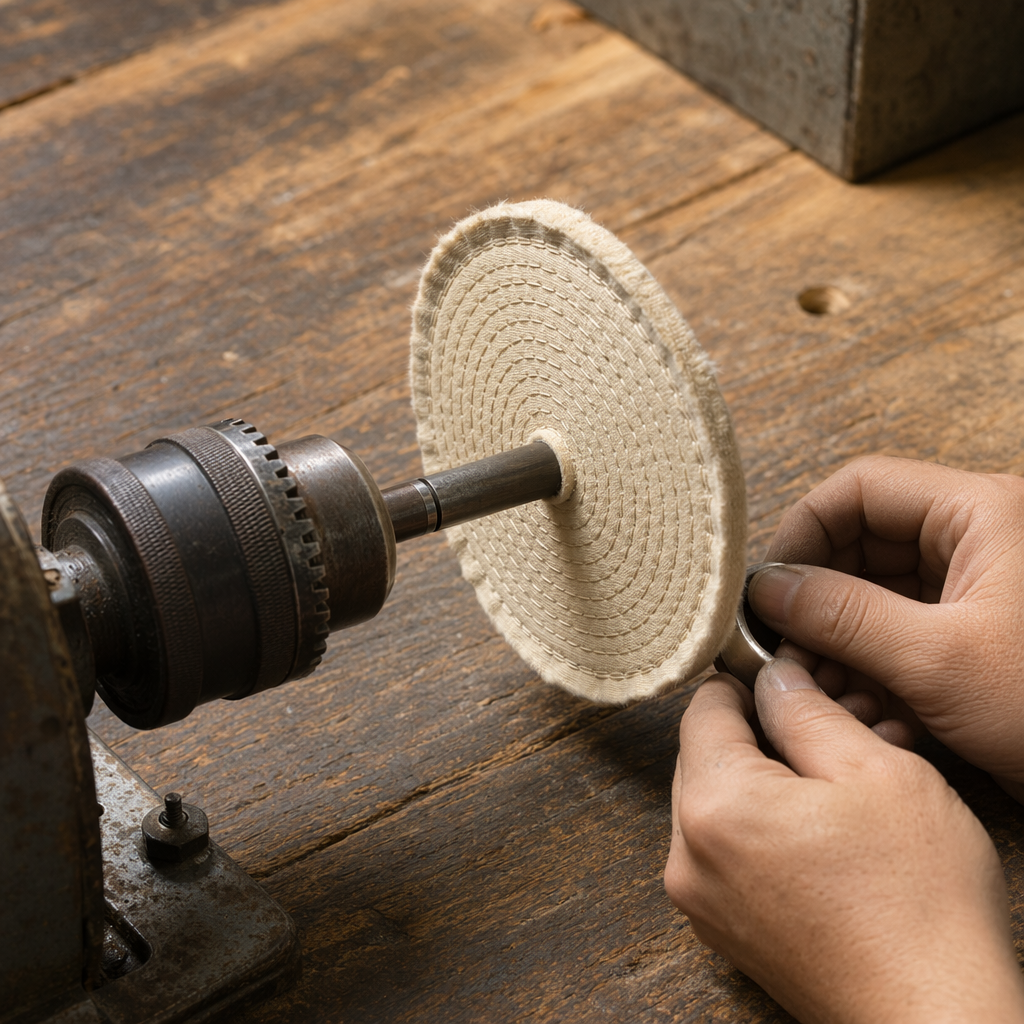 The off-white cotton polishing wheel is manually ground and the polishing cloth wheel is industrial-grade and durable details Picture