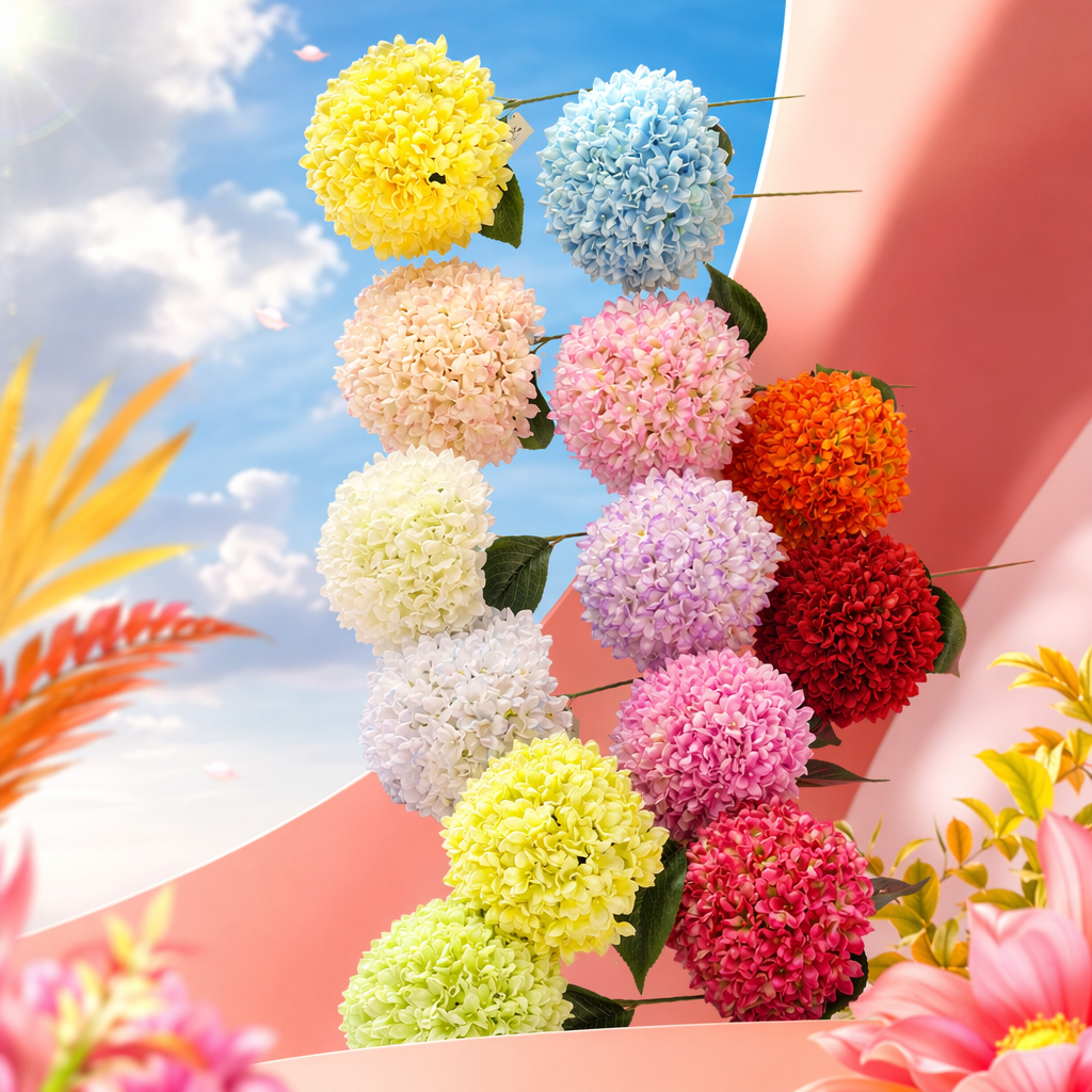 Colorful hydrangea bouquets, fresh flower delivery, birthday gifts, wedding decorations, artificial preserved flowers Specification image