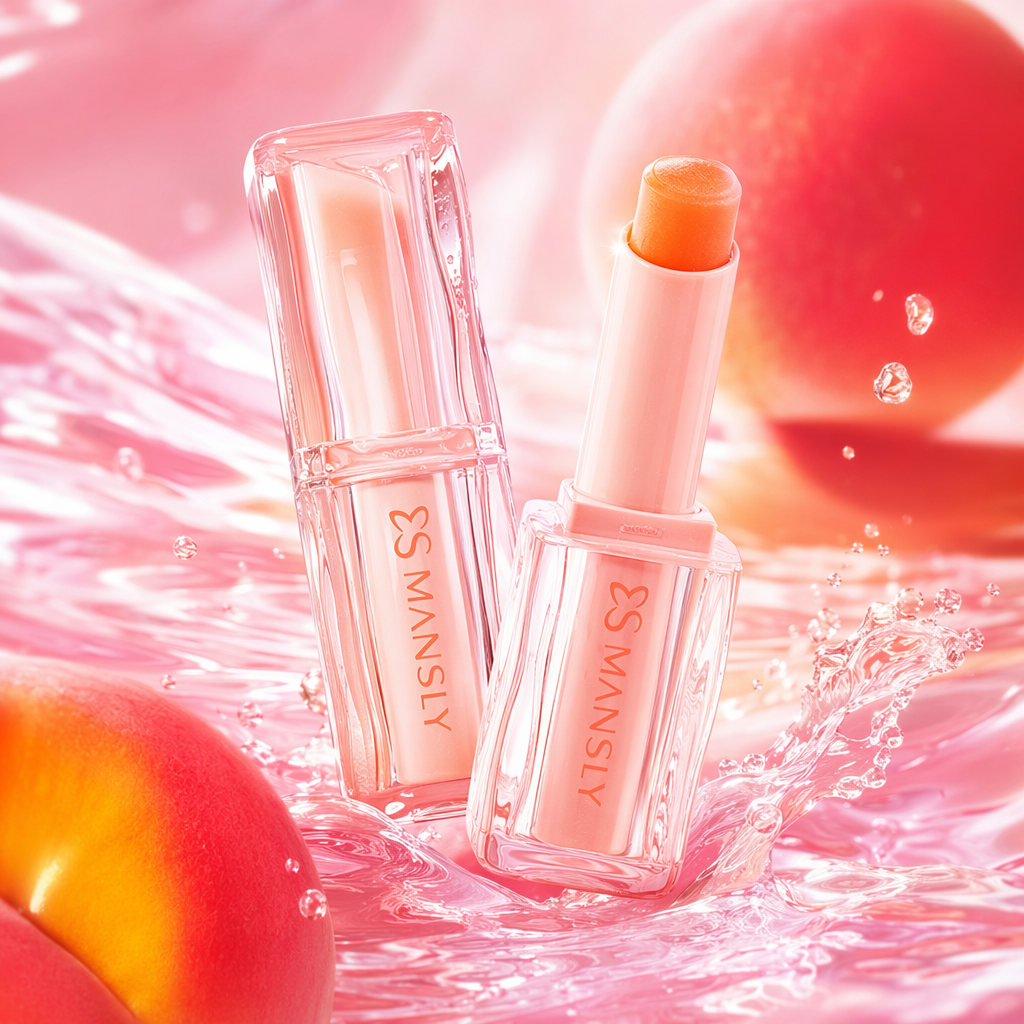 A new lip makeup product with a pink lipstick tube that is smooth, moisturizing, color-changing and long-lasting Specification image