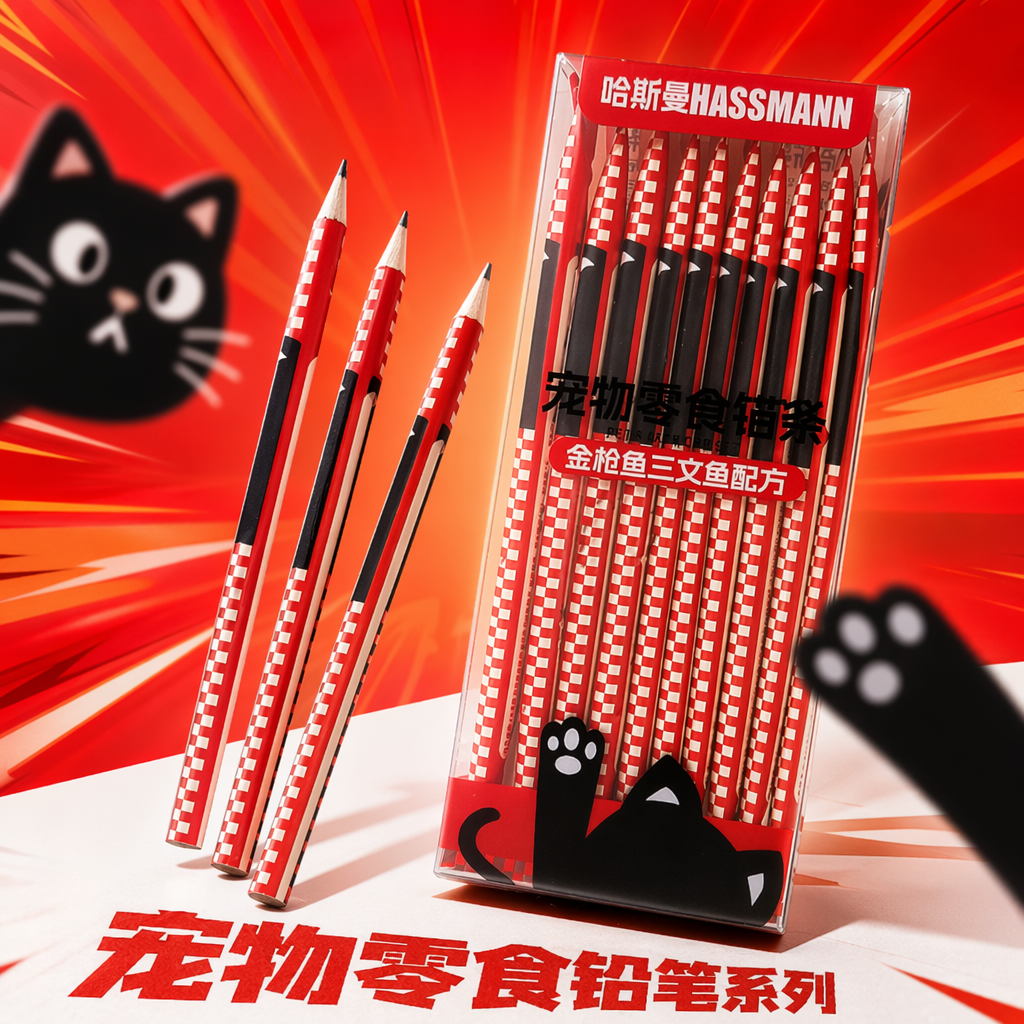 哈斯曼红白格纹包装宠物零食猫条细节图