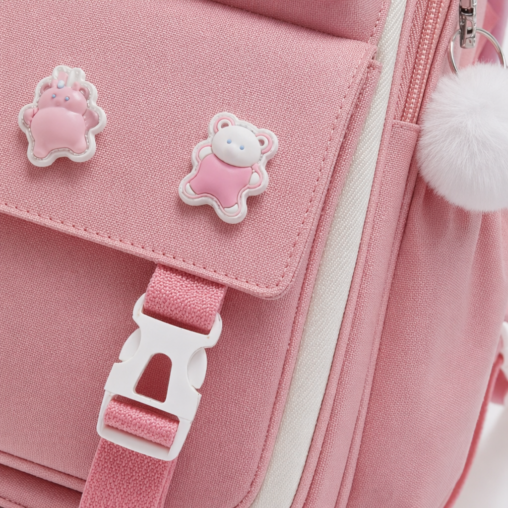 This pink backpack is a fashionable, versatile, lightweight and large-capacity student commuting and casual backpack for women Application Scenario