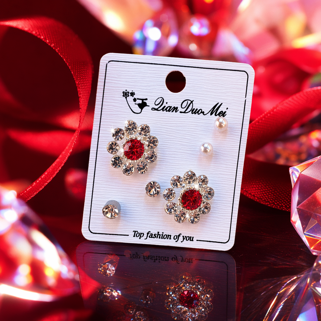 The white card stud set is a simple, fashionable and versatile accessory Specification image
