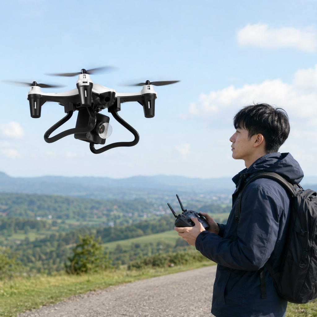 Black drone aerial photography device, 4K high-definition remote control aircraft, foldable and portable details Picture