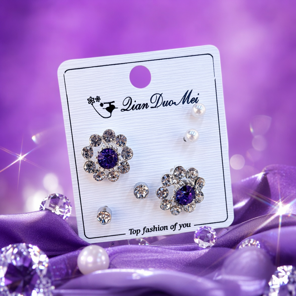 White card stud earrings are fashionable, simple and versatile Specification image