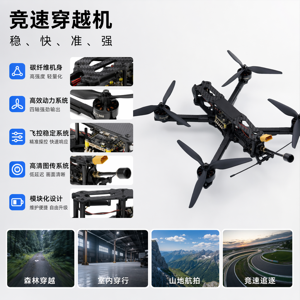 黑色无人机航拍器4K高清遥控飞行器可折叠便携式