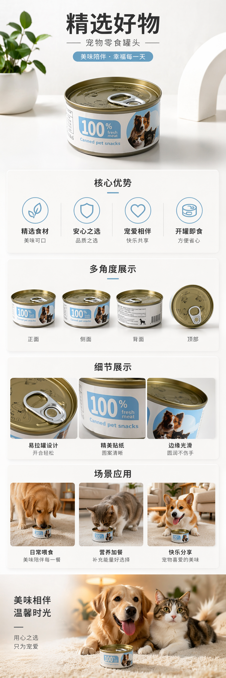 银色拉环罐头装食品密封易开金属罐装 pic 1
