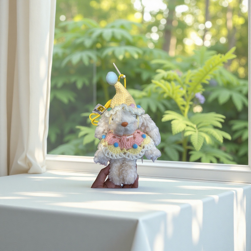 白色毛绒玩偶+细节图