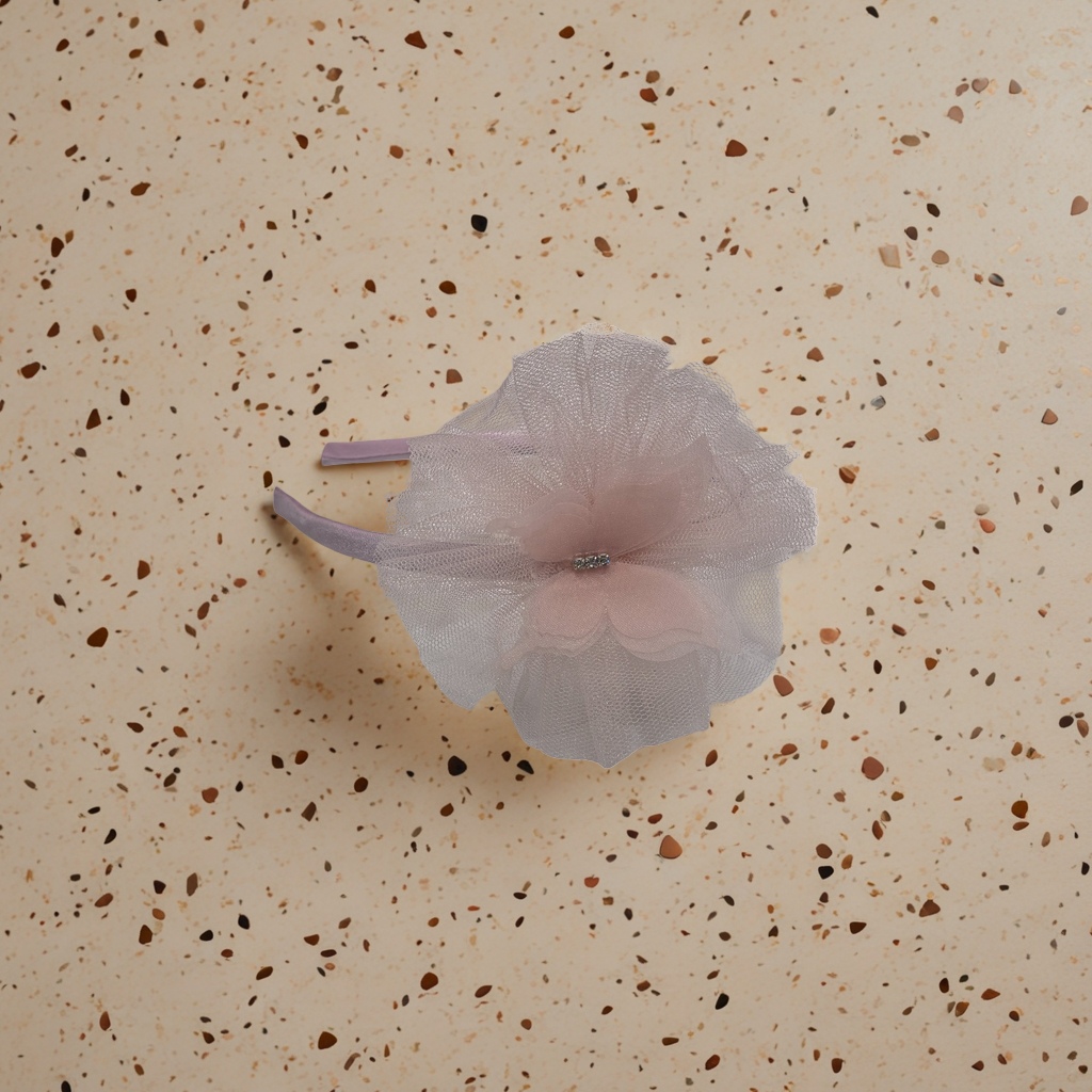 粉色网纱花朵发箍 女童成人通用 柔软舒适日常搭配