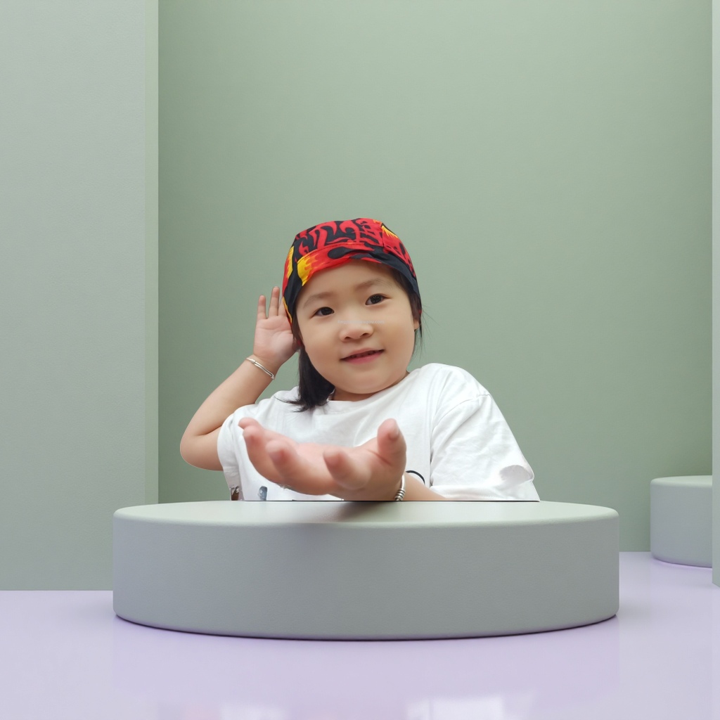 彩色火焰图案小女孩帽子