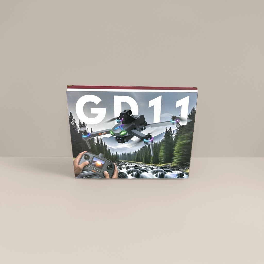 The black drone packaging box features a GD11-patterned handheld remote control design for flying drones details Picture