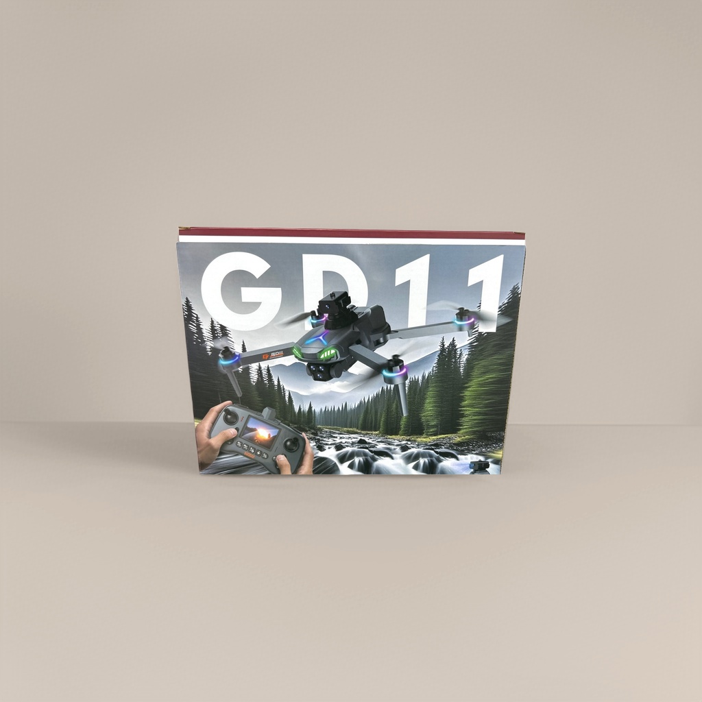 The black drone packaging box features a GD11-patterned handheld remote control design for flying drones Application Scenario