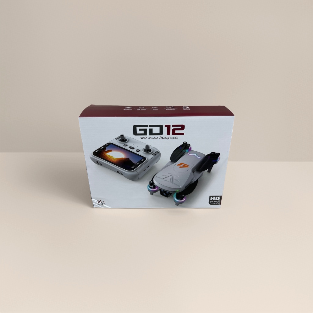 GD12 drone set, white packaging box, 12-megapixel 4K high-definition aerial photography, foldable and portable details Picture