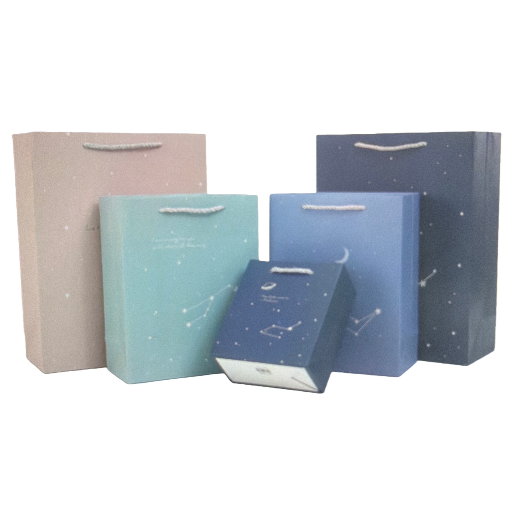 Colorful starry sky theme gift bags, large hand-held paper bags, festival party packaging bags Item Picture