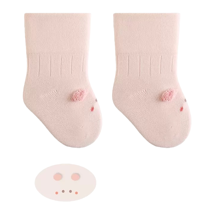 Pink Baby Socks, Pure Cotton, Soft And Anti-Slip, Spring And Autumn Style For Newborn Babies Item Picture