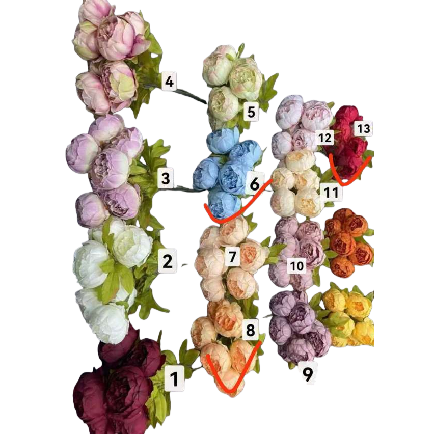 Colorful simulated peony bouquets, interior decorative items, wedding home flower arrangement art Item Picture