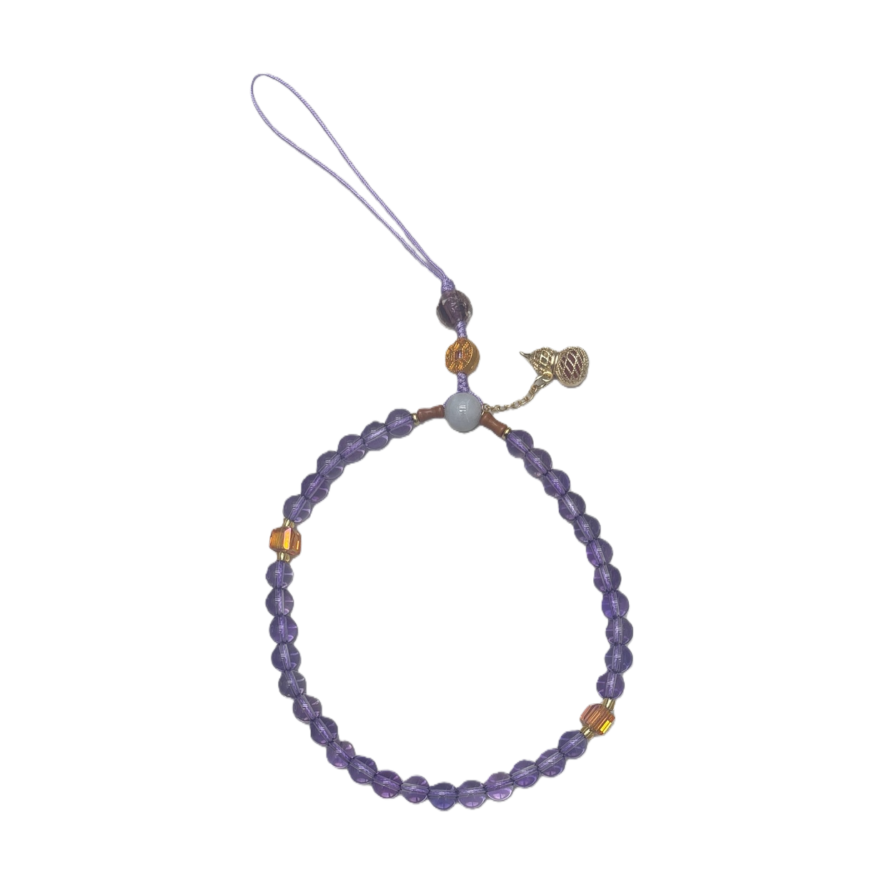 The purple beaded phone lanyard is fashionable, simple, anti-slip, durable and adjustable Item Picture