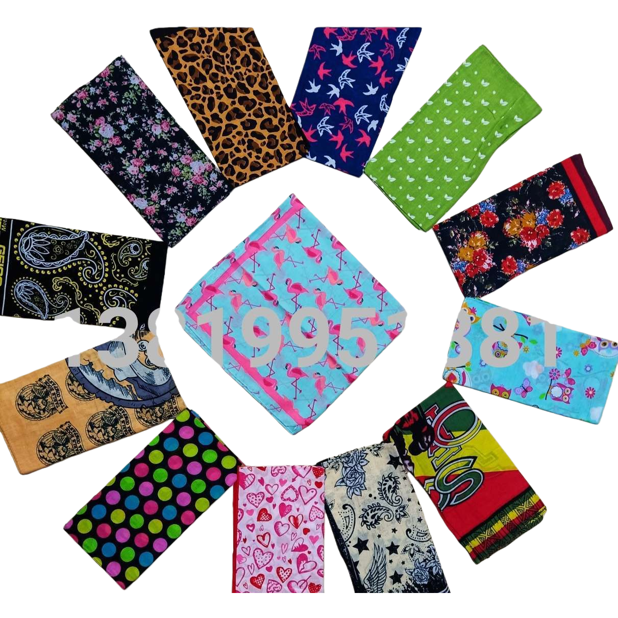 Colorful printed square towel, suitable for all seasons, fashionable and versatile Item Picture