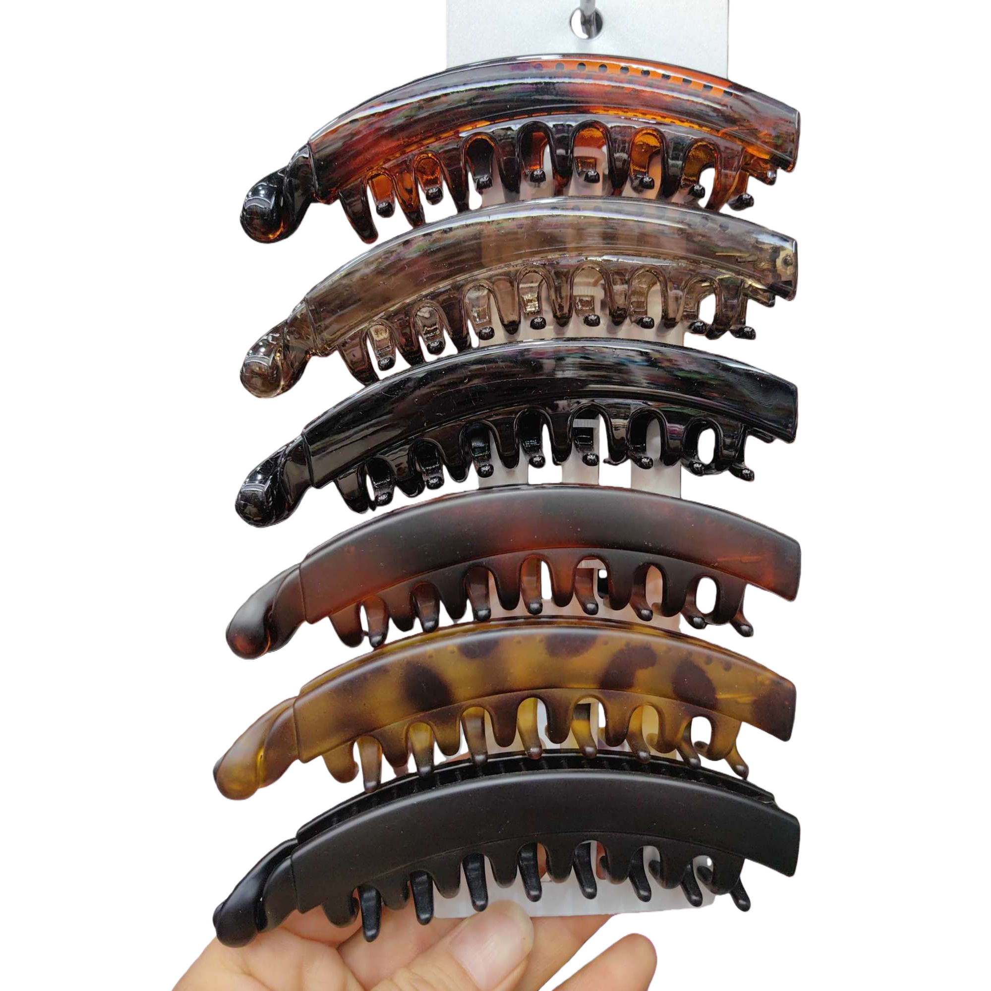 محفظة شعر كبيرة من العنبر مكدسة باللون الأسود Item Picture