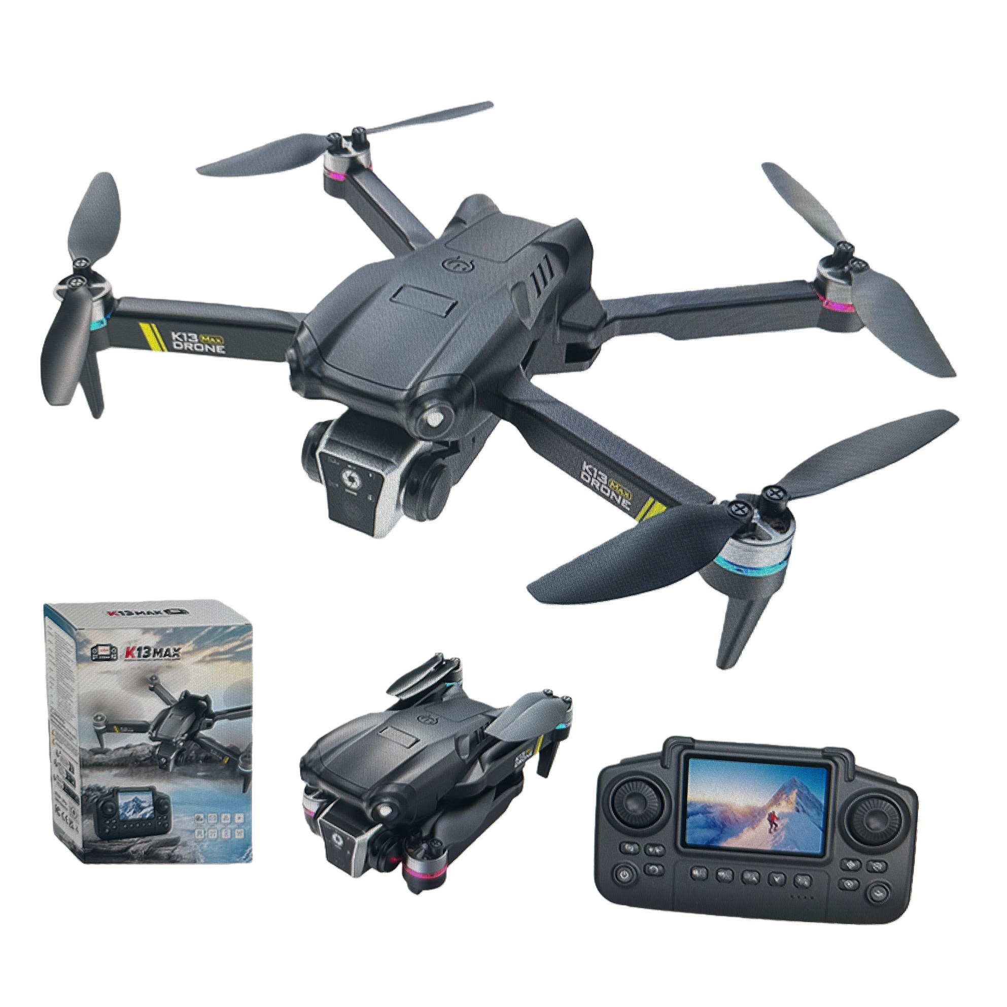 Black drone with carbon fiber body, 4K aerial photography, remote control and intelligent obstacle avoidance Item Picture