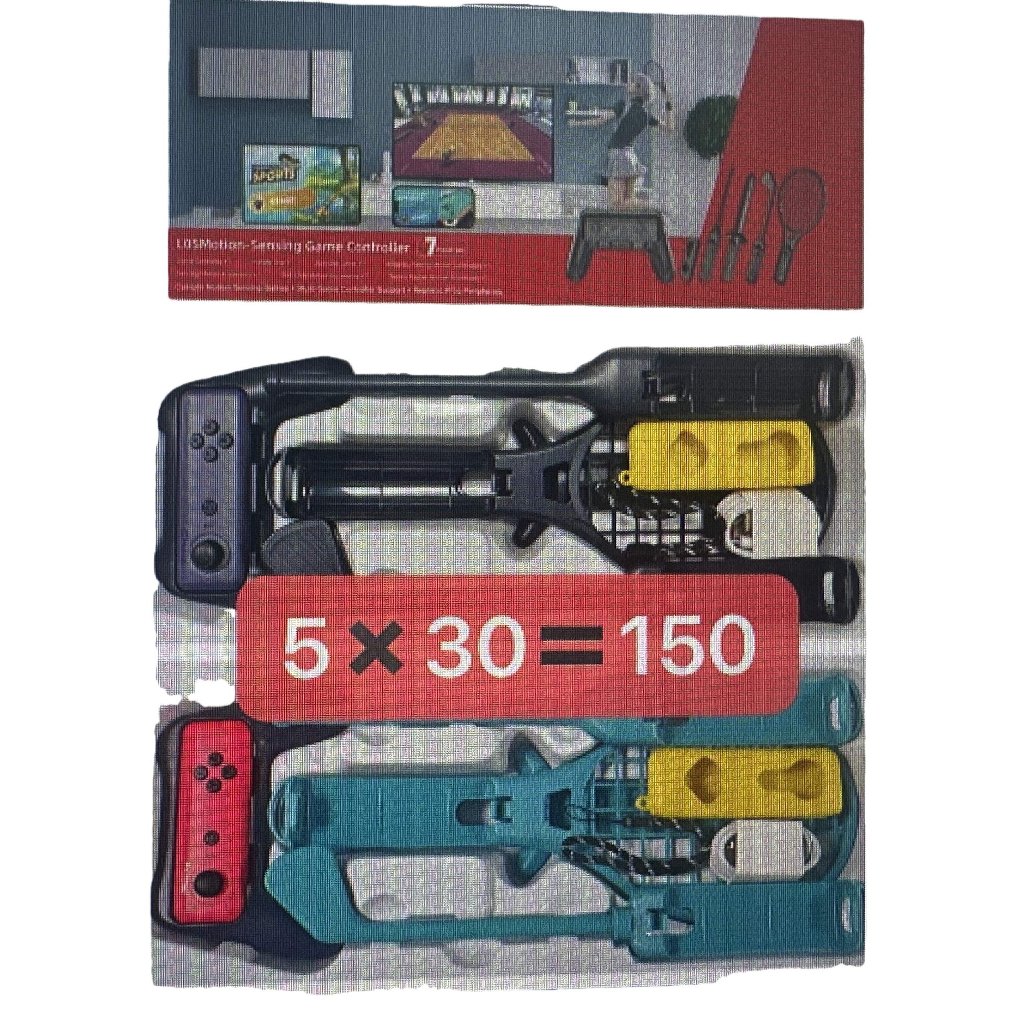 The black, red and yellow game controller set with accessories is compatible with mainstream game consoles Item Picture